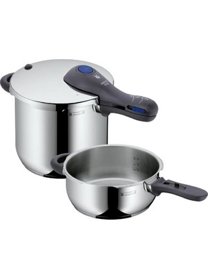 WMF Perfect Plus Paslanmaz Çelik Düdüklü Tencere Seti 6,5+3 Lt – Gri, İndüksiyon ve Tüm Ocak Tiplerine Uygun