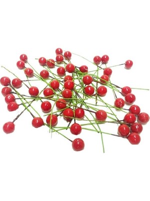 Pandoli 200 Adet Tekli Kokina Pike Yılbaşı Çiçeği Cici Top Kırmızı Renk 1,5 cm (Yurt Dışından)