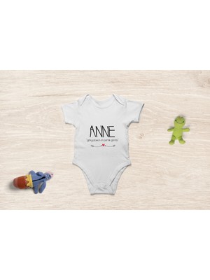 Tuğba Baby Organik Pamuk Dünya Bir Yana Babaannem Biryana Yazılı Bebek Body Bebek Badi Çıtçıtlı Zıbın