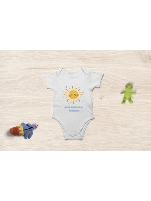 Tuğba Baby Kısa Kollu Minik Gülümseme Fabrikası Pamuklu Bebek Body Bebek Zıbın Badi