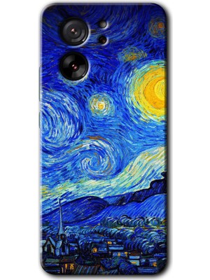 Gramaphone Xiaomi Mi 13T Kılıf Hd Desen Baskılı Arka Kapak + Kırılmaz Cam - Starry Night