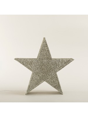 Chakra Ledli Yıdız Dekoratif Obje 50 cm Natural