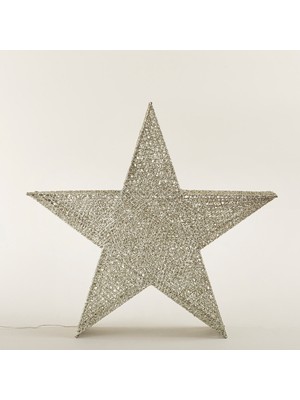 Chakra Ledli Yıdız Dekoratif Obje 60 cm Natural