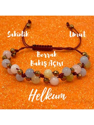 Yıldız Doğal Taş 6mm Ipli Helkum (Akuamarin Helidor Morganit ) Doğal Taş Bileklik - Ayarlanabilir Ölçü
