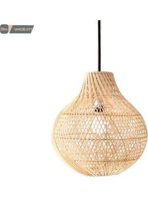 Elzey Home Rattan Dekoratif Sarkıt Avize 35X32 cm Naturel