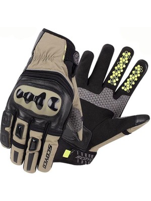 Motoanl Motosiklet Eldiveni Deri ve Cordura Reflektörlü Su Geçirmez Özel Iç Mebran Dirençli Motor Eldiveni