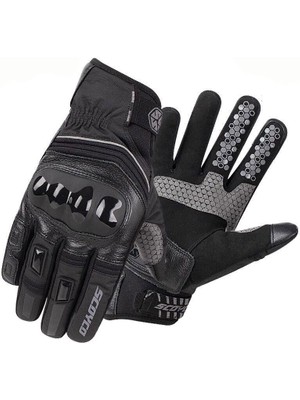 Motoanl Motosiklet Eldiveni Deri ve Cordura Reflektörlü Su Geçirmez Özel Iç Mebran Dirençli Motor Eldiveni