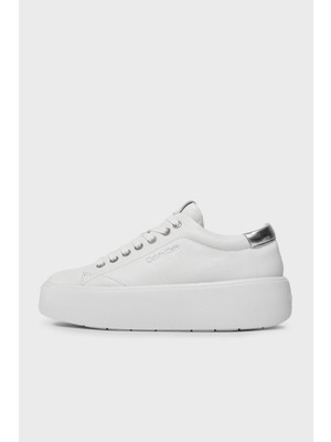 Calvin Klein Kalın Tabanlı Deri Sneaker Ayakkabı HW0HW018610K6 Bayan Ayakkabı HW0HW01861 0k6