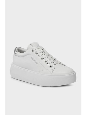 Calvin Klein Kalın Tabanlı Deri Sneaker Ayakkabı HW0HW018610K6 Bayan Ayakkabı HW0HW01861 0k6