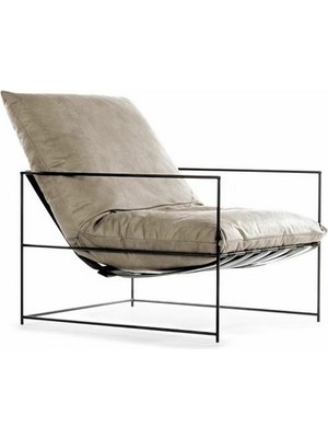 Dopa Berjer Tekli Koltuk Portatif Modern Berjer Metal Iskeletli Berjer