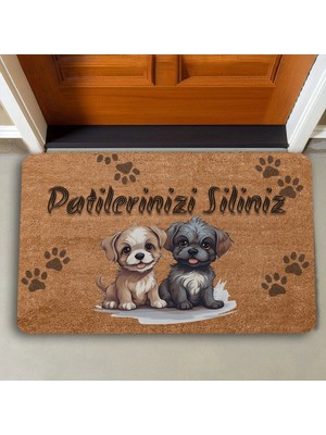 Valerine Life Sevimli Yavru Köpekler Patilerinizi Silin Kapı Önü Paspası 45X70CM