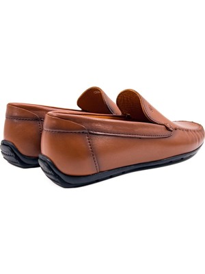 Shoecide Yalı Taba Hakiki Deri Erkek Loafer Ayakkabı