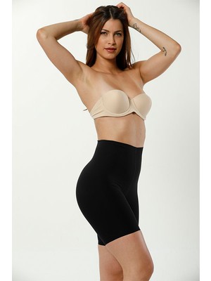 Secret Moda Lazer Kesim Dikişsiz Yüksek Bel Paçalı Hayalet Kadın Korse
