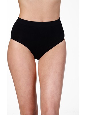 Secret Moda Dikişsiz Yüksek Silikon Bel Bato Slip  Korse Külot Siyah