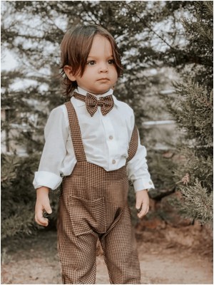 Ares Kids Fashion Kazyağı Salopet Bebekler ve Çocuklar Için KAHVERENGİ