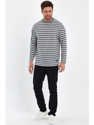 Alexander Gardi Çizgili Comfort Fit Basic Sweatshirt (B23-00158)