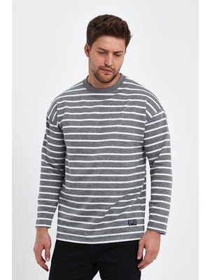 Alexander Gardi Çizgili Comfort Fit Basic Sweatshirt (B23-00158)