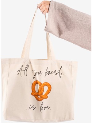 The Lycos "all You Knead.." Canvas Tote Omuz ve Plaj Çantası