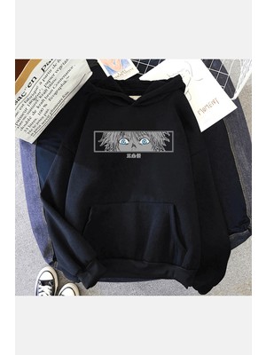 Populus Jujutsu Kaisen Gojo Eyes Kapşonlu Sweatshirt