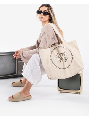 The Lycos "embrace" Canvas Tote Omuz ve Plaj Çantası