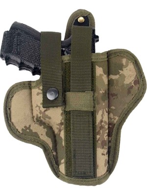 Polis Sepeti Airsoft Tabanca Kılıfı Universal Tüm Tabancalar Için Dış Taşıma Sağ El Kumaş Tam Kelebek Haki Kamuflaj