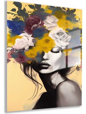 Gaagart Cam Tablo Güllü Kadın Portresi