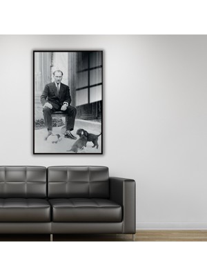 Gaagart Metal Çerçeveli Cam Tablo Atatürk Ve Yavru Köpekler