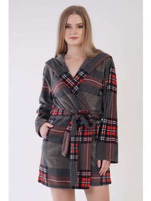 Vienetta Kadın Polar Kapsonlu Uzun Kol Kısa Sabahlık
