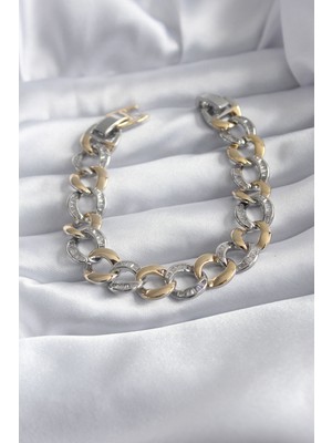 Callerrons Accessories  Pirinç Gold Gümüş Renk Samanyolu Model Vip Seri Kadın Bileklik
