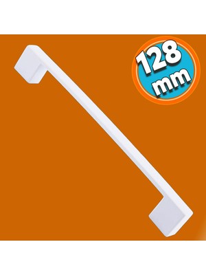 Nzb Mobilya Banyo Mutfak Dolabı Çekmece Dolap Kapak Kulpu Kulbu 128 mm Metal Kulp Beyaz