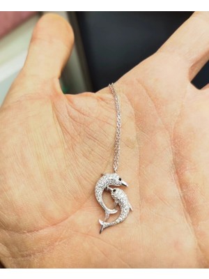 Oriental Kuyumculuk Jewellery Sıçrayan Ikili Gümüş Yunus Kolye