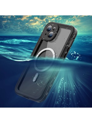 Kupa Apple iPhone 15 Su Geçirmez Tam Koruma Tıpalı Pc Tpu Malzeme Kılıf