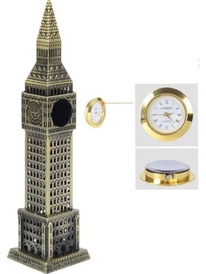 Dünyadan Hediyeler Vintage Metal Ingiltere London Big Ben Saat Kulesi Antik Bronz 23 cm