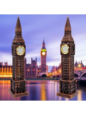 Dünyadan Hediyeler Vintage Metal Ingiltere London Big Ben Saat Kulesi Antik Bakır 23 cm