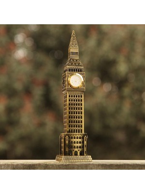 Dünyadan Hediyeler Vintage Metal Ingiltere London Big Ben Saat Kulesi Antik Bronz 23 cm