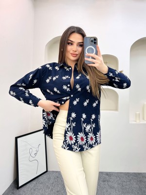 Kalne City Shop Gömlek - Broderi %100 Pamuklu