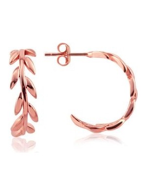 Sunshine 925 Ayar Rose Kaplamalı Sarmaşık Tasarım Halka Gümüş Küpe