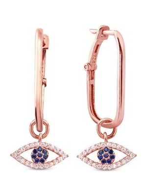 Sunshine Göz Motifli Zirkon Taşlı Gümüş Küpe