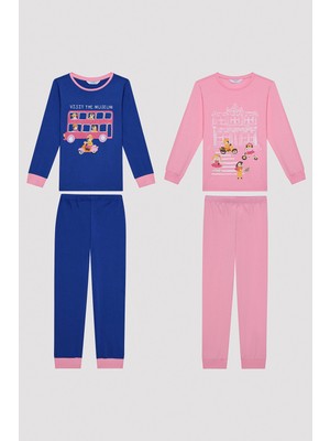 Penti Kız Çocuk Visit Museum Pamuklu Çok Renkli 2li Pijama Takımı