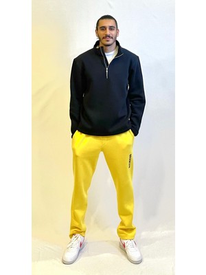 Superlife Erkek Içi Polarlı 3 Iplik Kalın Brooklyn Baskılı Eşofman Altı SPR24EA70