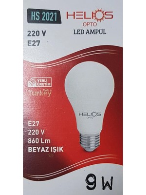 Helios 50 Adet 9W Helios LED Ampul Beyaz Işık