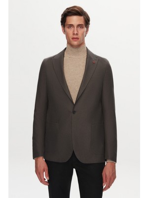 Twn Slim Fit Antrasit Armürlü Kumaş Ceket