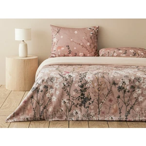 English Home Sweet Spring Dijital Baskılı Soft Cotton Tek Kişilik Nevresim Takımı Gül Kurusu