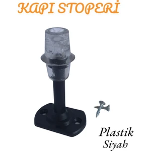 Kapı Tutucu Stoper Tampon Durdurucu Plastik 8 cm Kapı Stopu Stobu Silikonlu Siyah