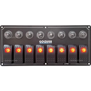 Switch Panel 8 Anahtar Otomatik Sigortalı 12-24v Tekne Kontrol Paneli