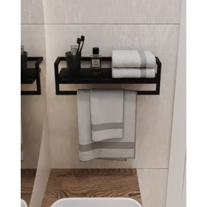 Havluluk - Duvara Monte Raf Aksesuarlık - Şal Askılığı - Banyo ve Mutfak Düzenleyici Çok Amaçlı Raf