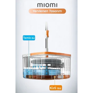 Temiz ve Kirli Suyu Ayıran Yedek Moplu Otomatik Temizlik Seti, Yenilenen Tasarım Kare Başlık