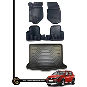 Black Gold Dacia Sandero 3D Havuzlu Paspas 2008-2020 + Bagaj Havuzu Ikili Set