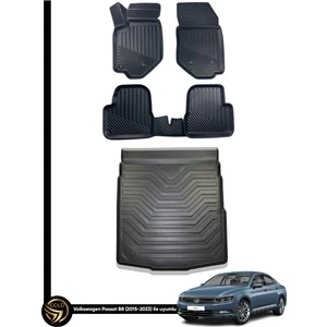 Black Gold Volkswagen Passat 8 8.5 3D Havuzlu Paspas + Bagaj Havuzu Ikili Set