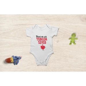 Tuğba Baby Organik Pamuk Beni En Çok Yengem Sever Yazılı Bebek Body Bebek Badi Çıtçıtlı Zıbın